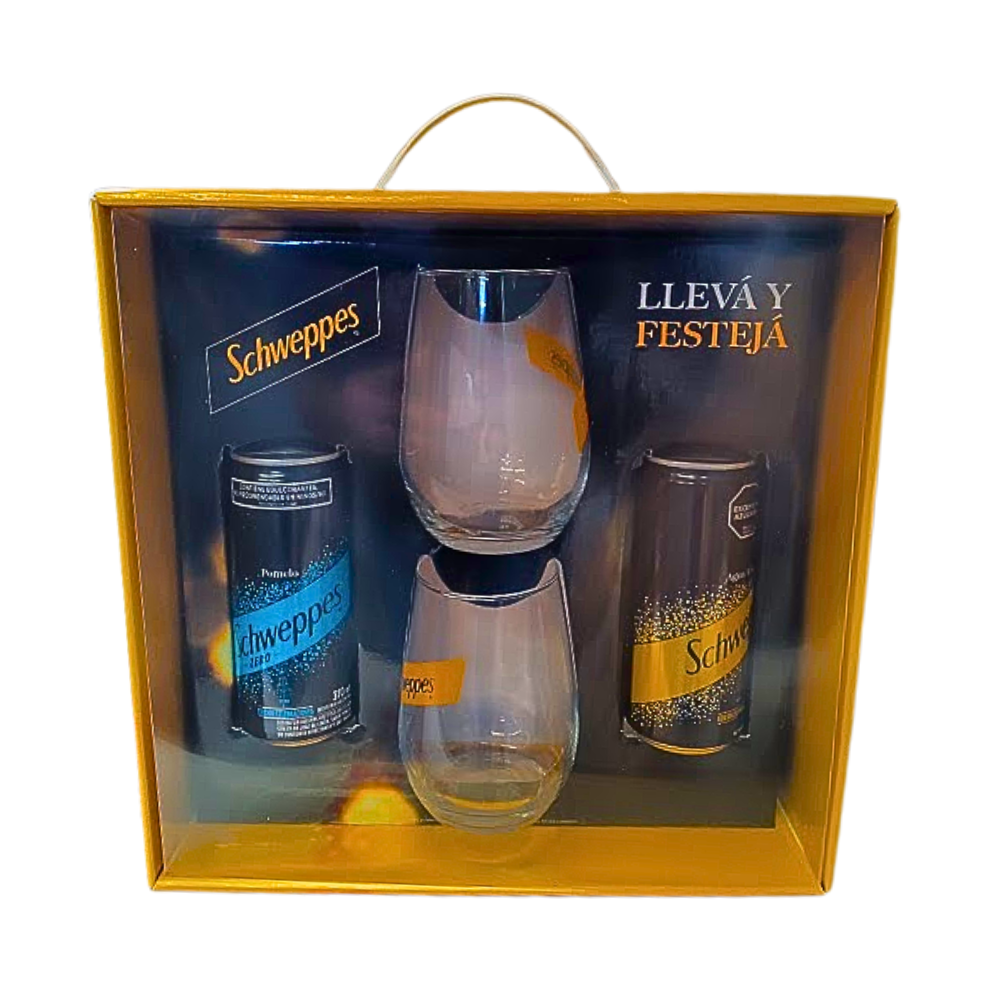 Box Schweppes Tonica Sabores + 2 Vasos